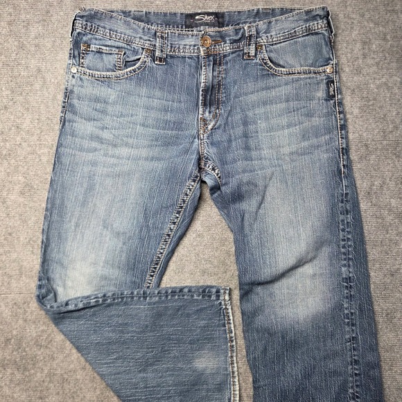Silver Jeans Other - Silver Jeans Co Mens Zac Relaxed Straight Leg Blue Denim Jeans Medium Wash 39x29